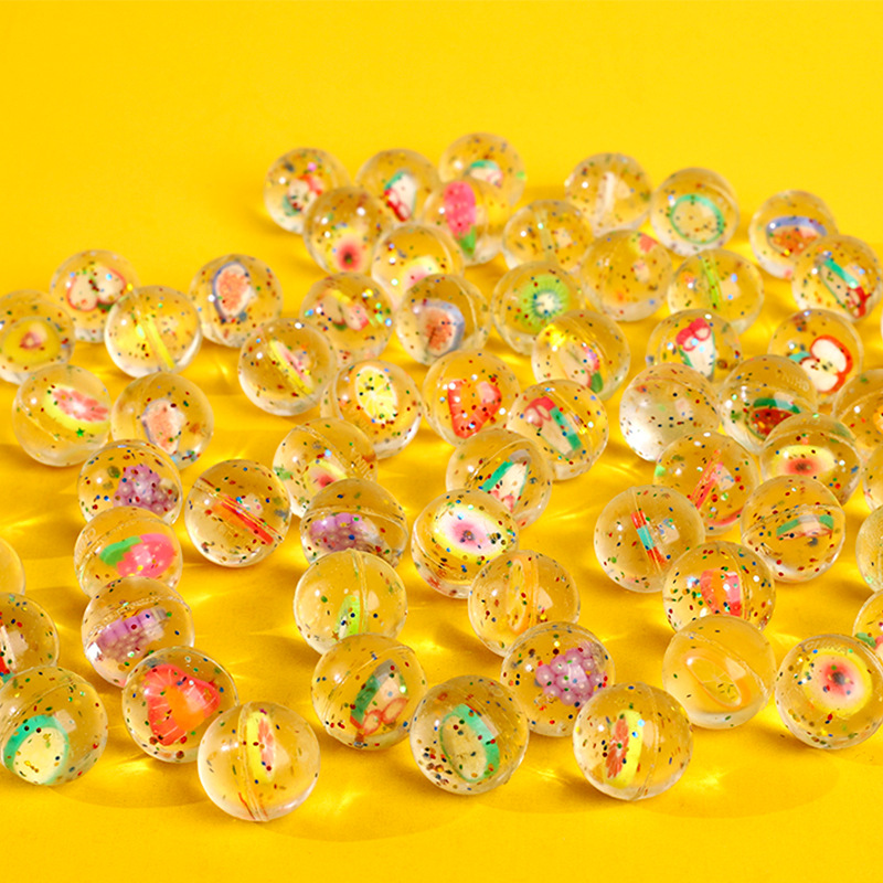 Outdoor Kids In An Indoor World - 10Pcs Fruits Theme Glitter Transparent Jumping