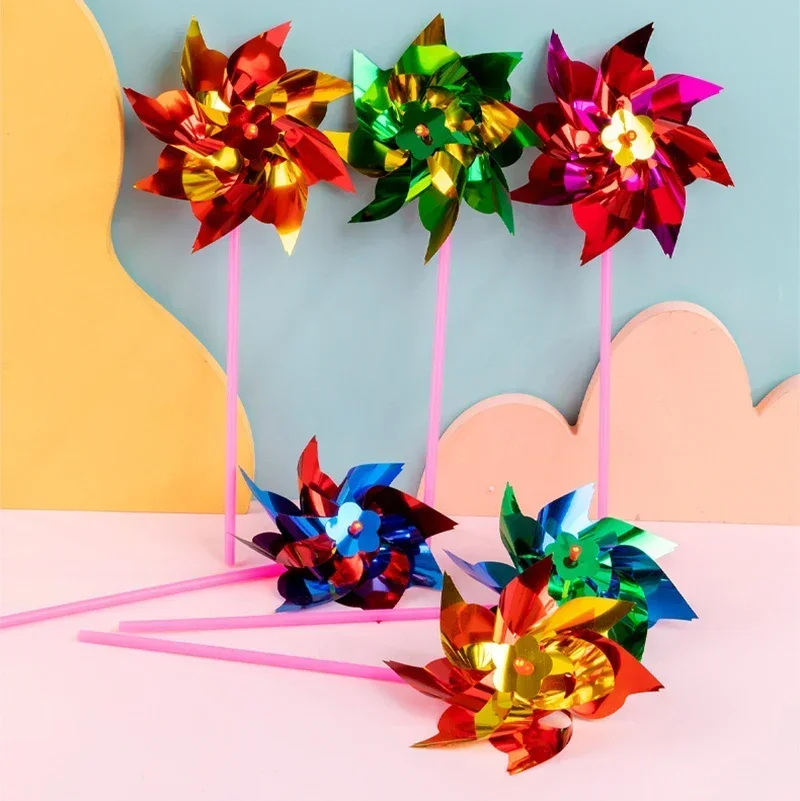 Outdoor Kids In An Indoor World - 50Pcs Sequin Windmill Pinwheel Wind Spinner