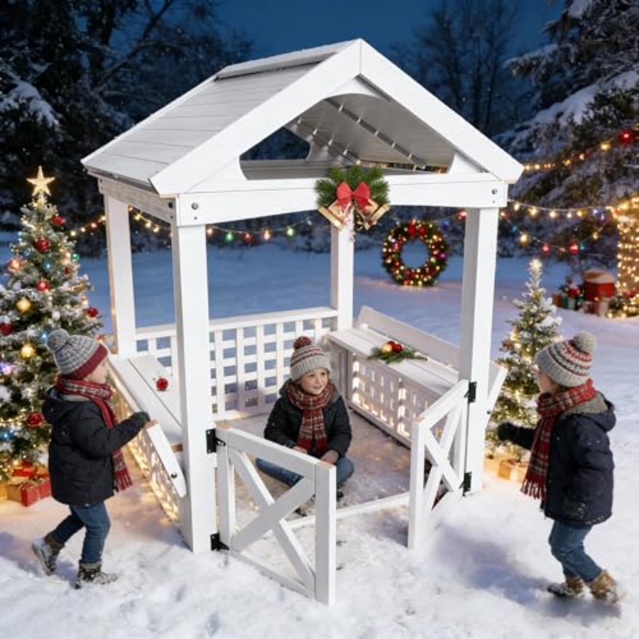 Kids Outdoor Wooden Playhouse - Outdoor Wooden Playhouse For Kids Ages