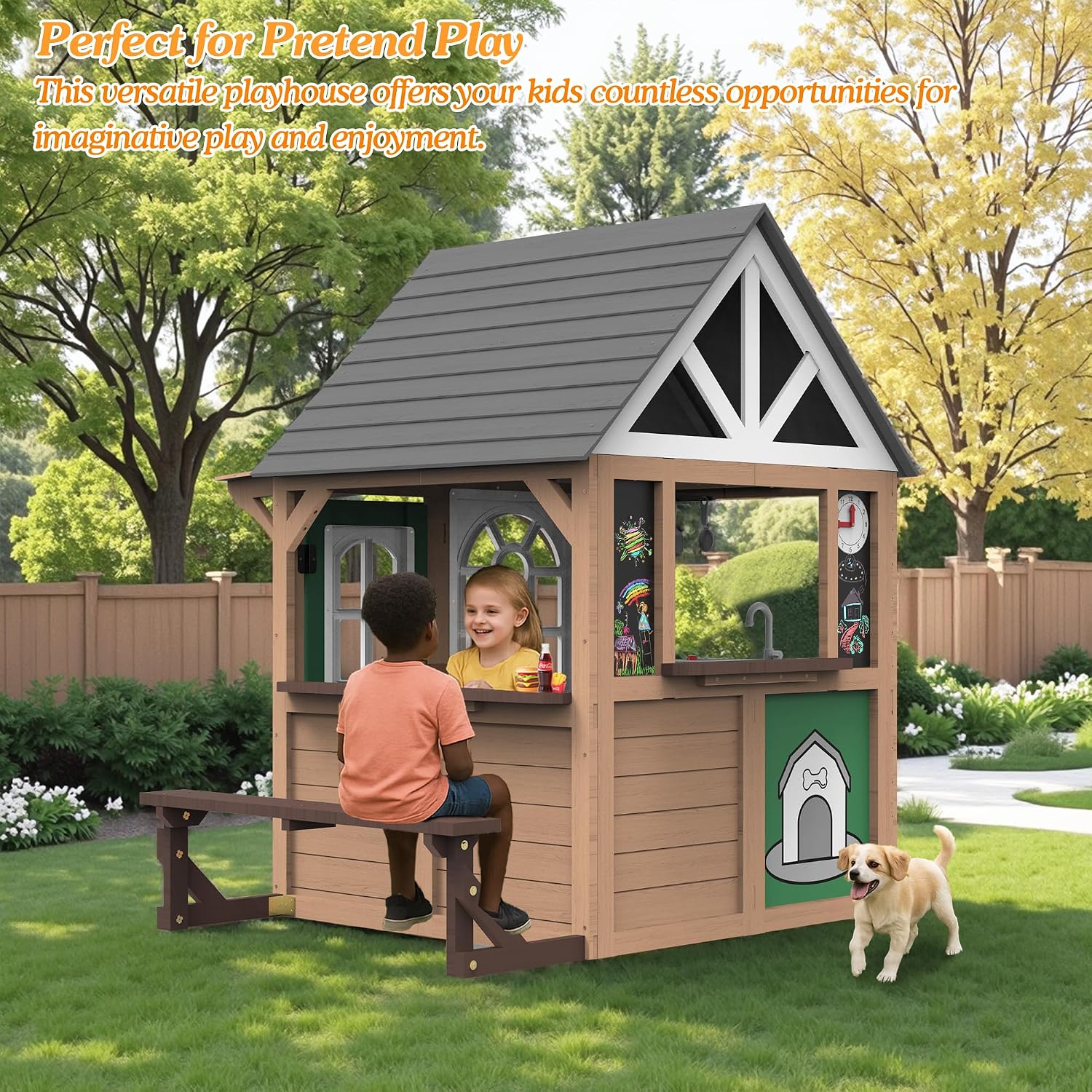 Seizeen Outdoor Play House for - Kids Outdoor Wooden Playhouse ulasan dan harga