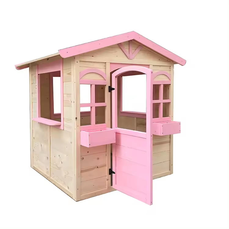 Hot Selling Play House Outdoor - Kids Outdoor Wooden Playhouse ulasan dan harga