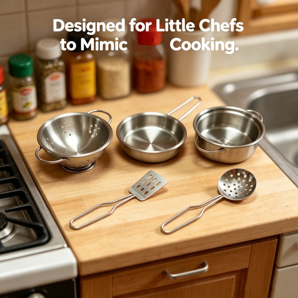 5Pcs Kids Stainless Steel Cook - Kids Outdoor Kitchen Set ulasan dan harga