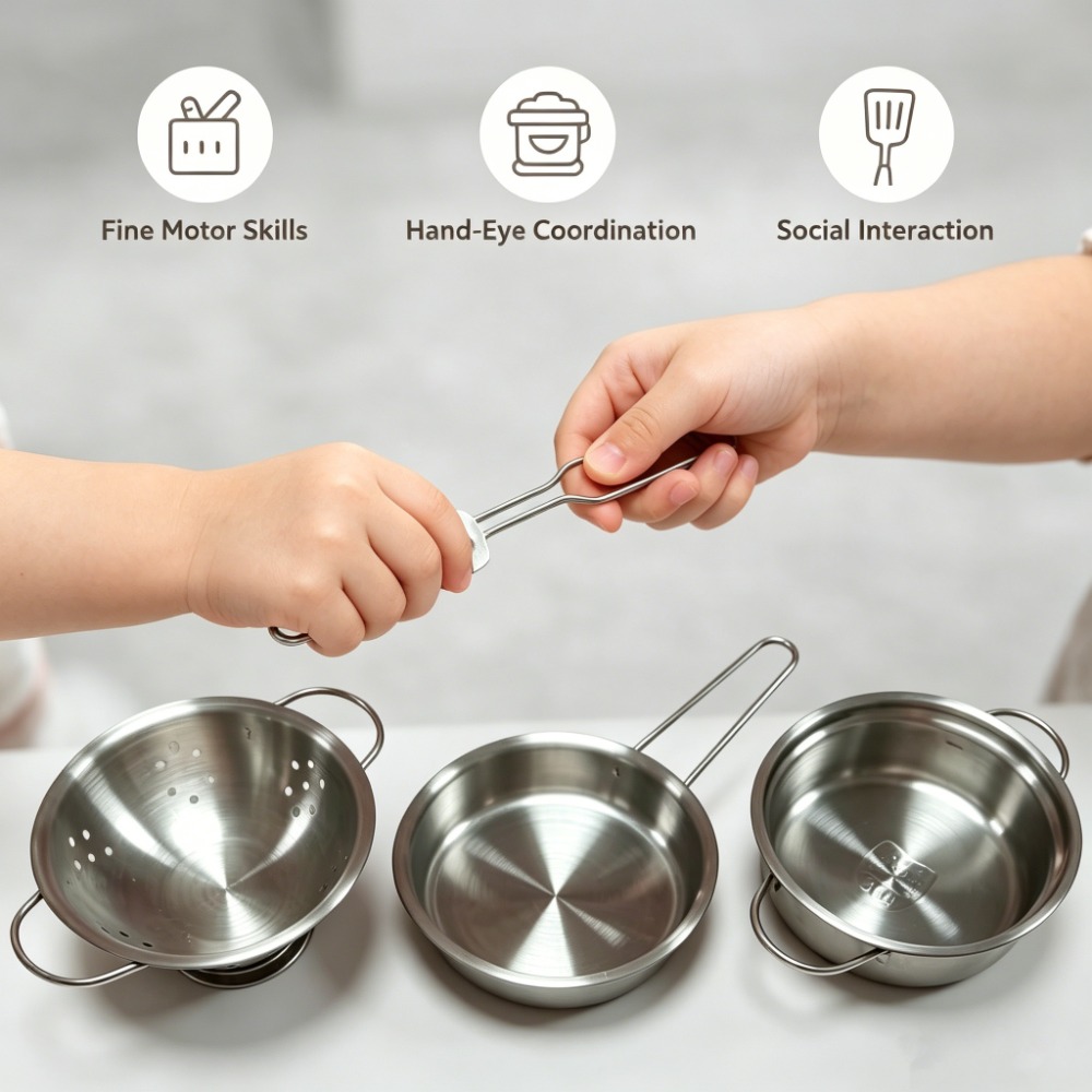 5Pcs Kids Stainless Steel Cook - Kids Outdoor Kitchen Set ulasan dan harga