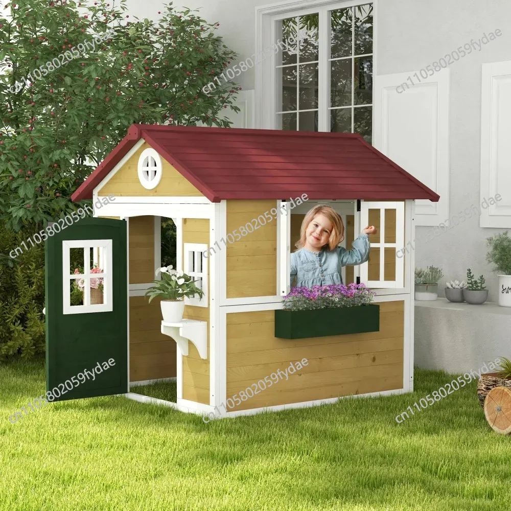 Outdoor Kids Playhouse, Wooden - Kids Outdoor Wooden Playhouse ulasan dan harga