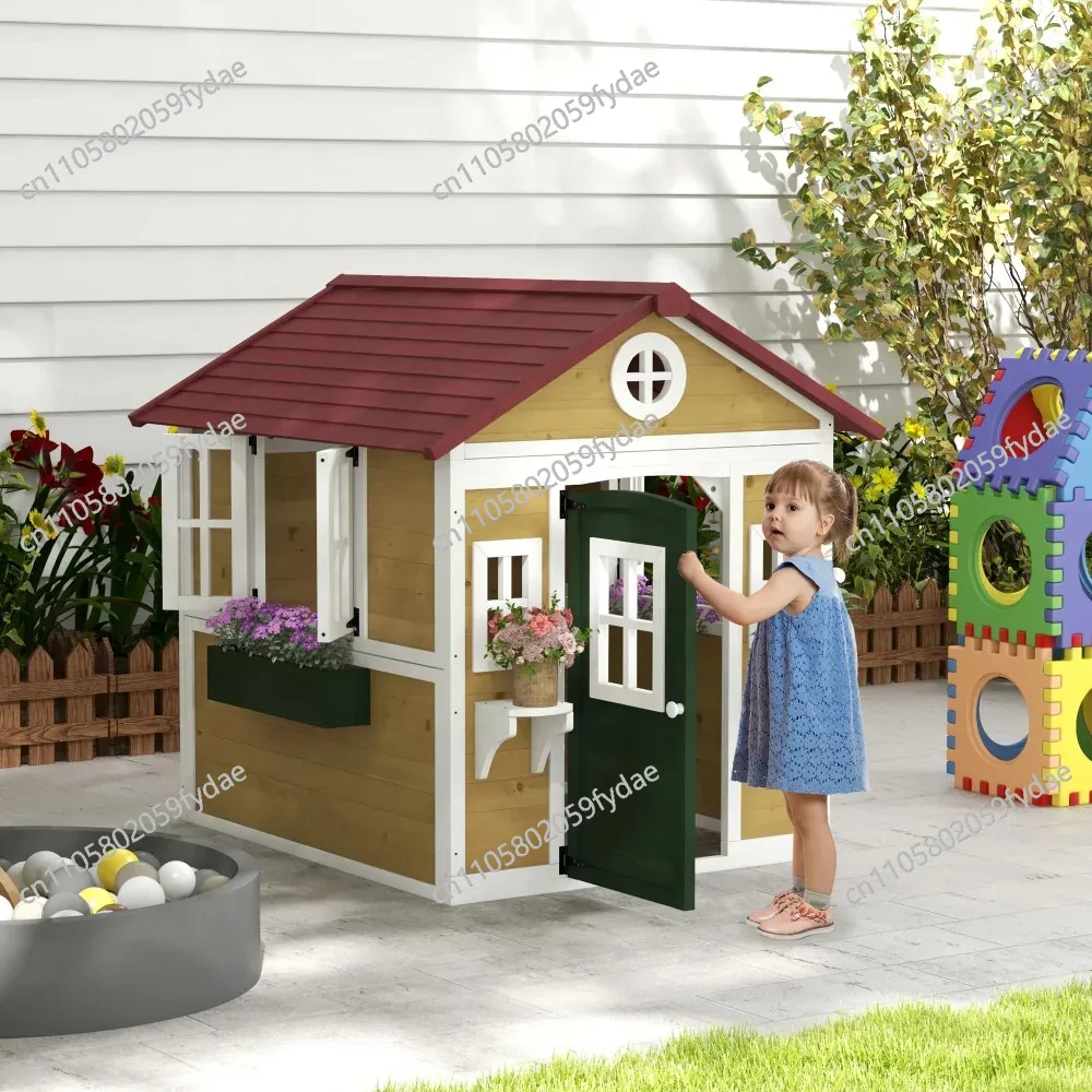 Outdoor Kids Playhouse, Wooden - Kids Outdoor Wooden Playhouse ulasan dan harga