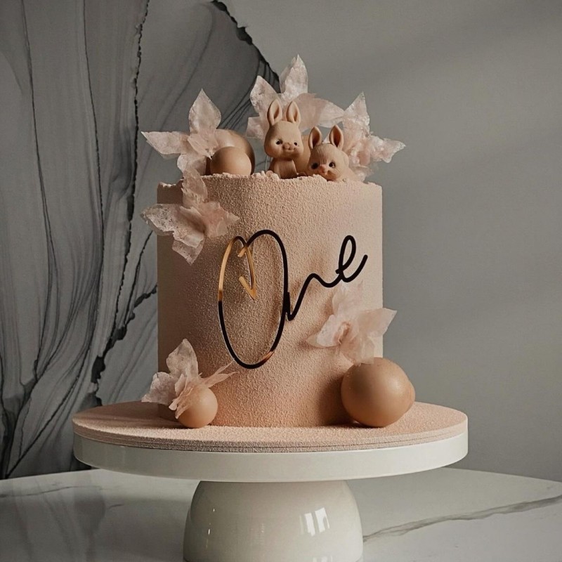 Acrylic Gold Letter One Cake T - Kids Outdoor Merry Go Round ulasan dan harga