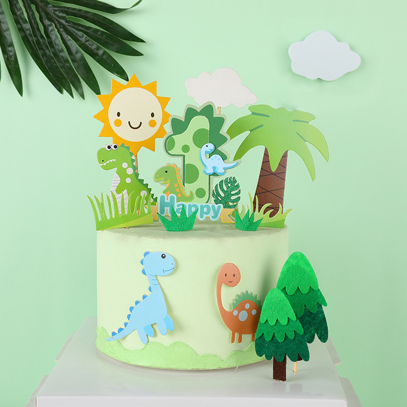 Dinosaur Palm Leaves Cake Topp - Kids Outdoor Merry Go Round ulasan dan harga
