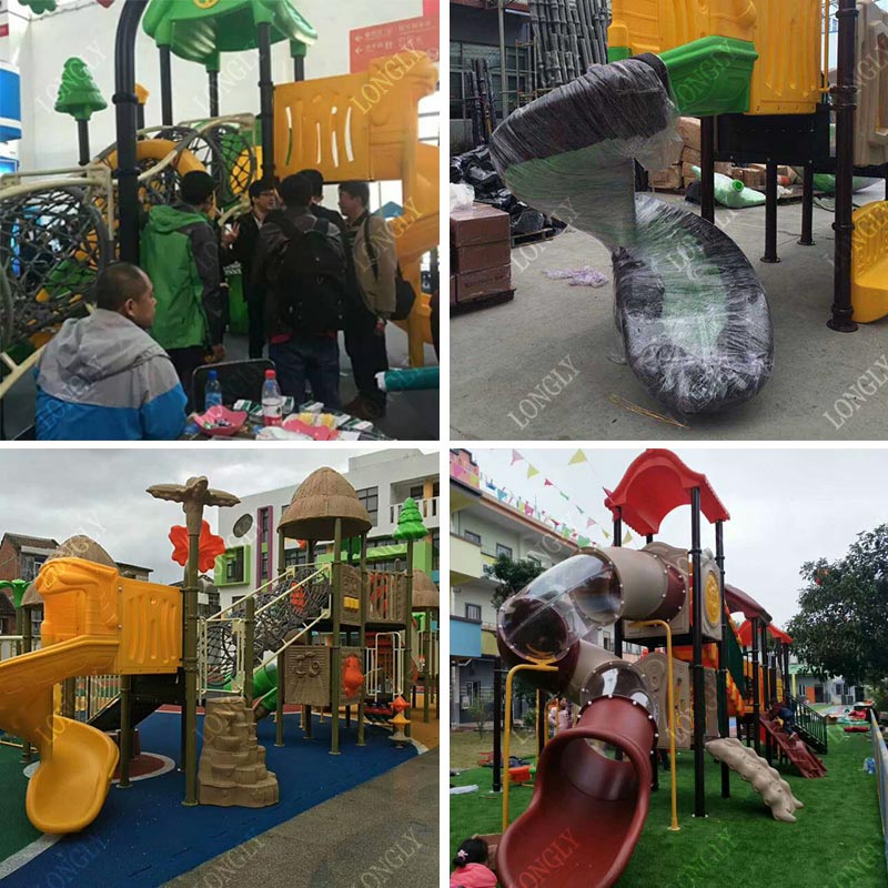 Commercial Plastic Slide 450x2 - Kids Outdoor Park ulasan dan harga