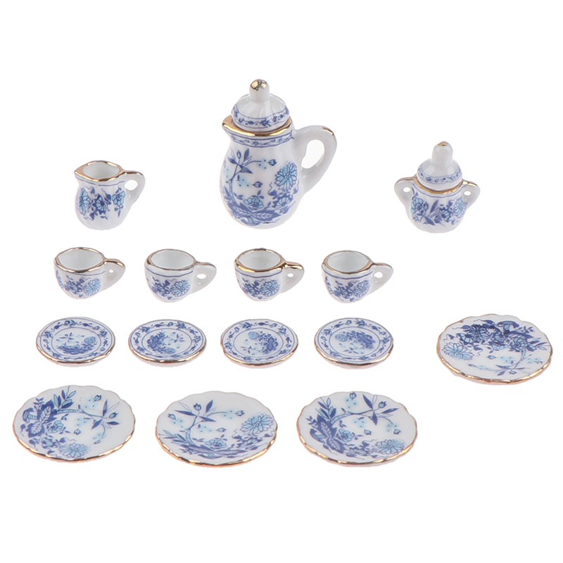 15Pcs 1:12 Miniature Porcelain - Kids Outdoor Kitchen Set ulasan dan harga