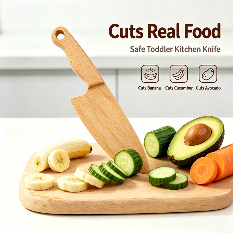 Wooden Kids Knife for Cooking  - Kids Outdoor Kitchen Set ulasan dan harga
