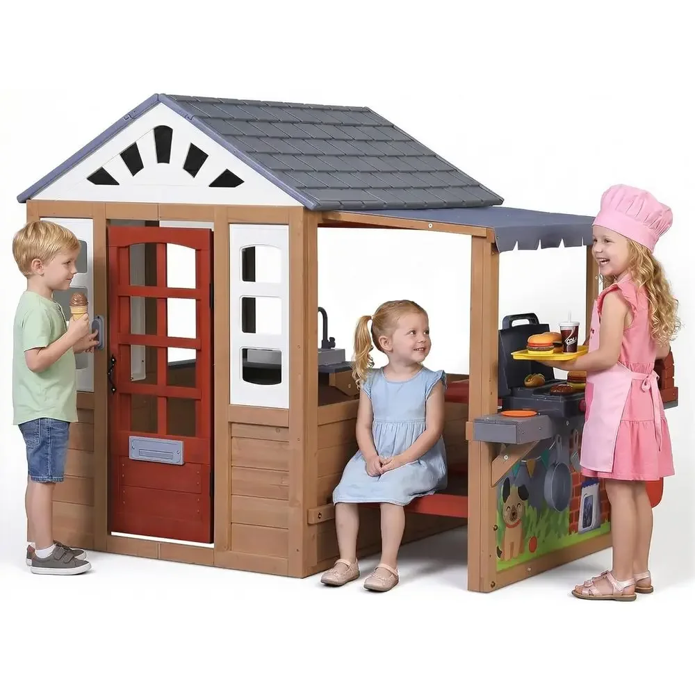 Kids Outdoor Wooden Playhouse, - Kids Outdoor Wooden Playhouse ulasan dan harga