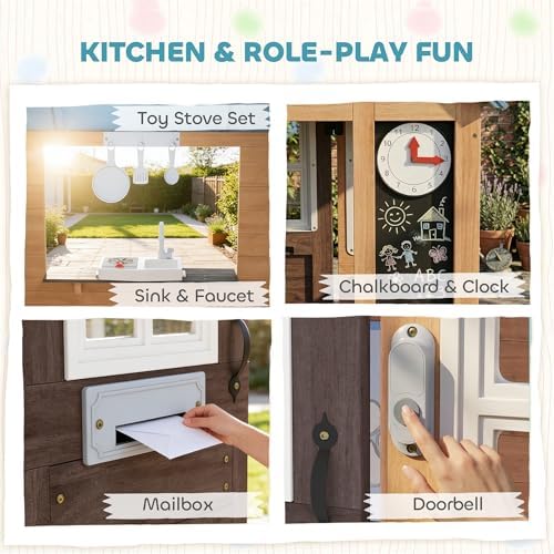 Outdoor Playhouse with Pet Doo - Kids Outdoor Wooden Playhouse ulasan dan harga