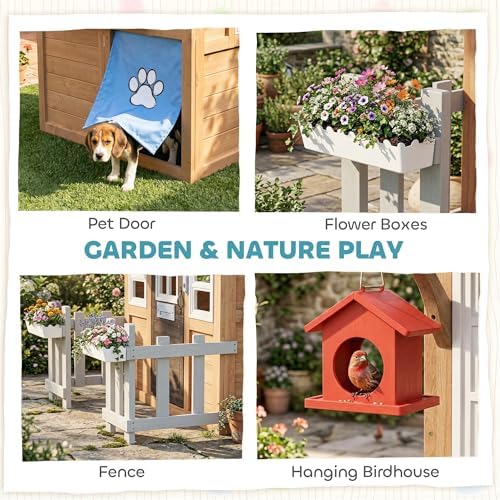 Outdoor Playhouse with Pet Doo - Kids Outdoor Wooden Playhouse ulasan dan harga