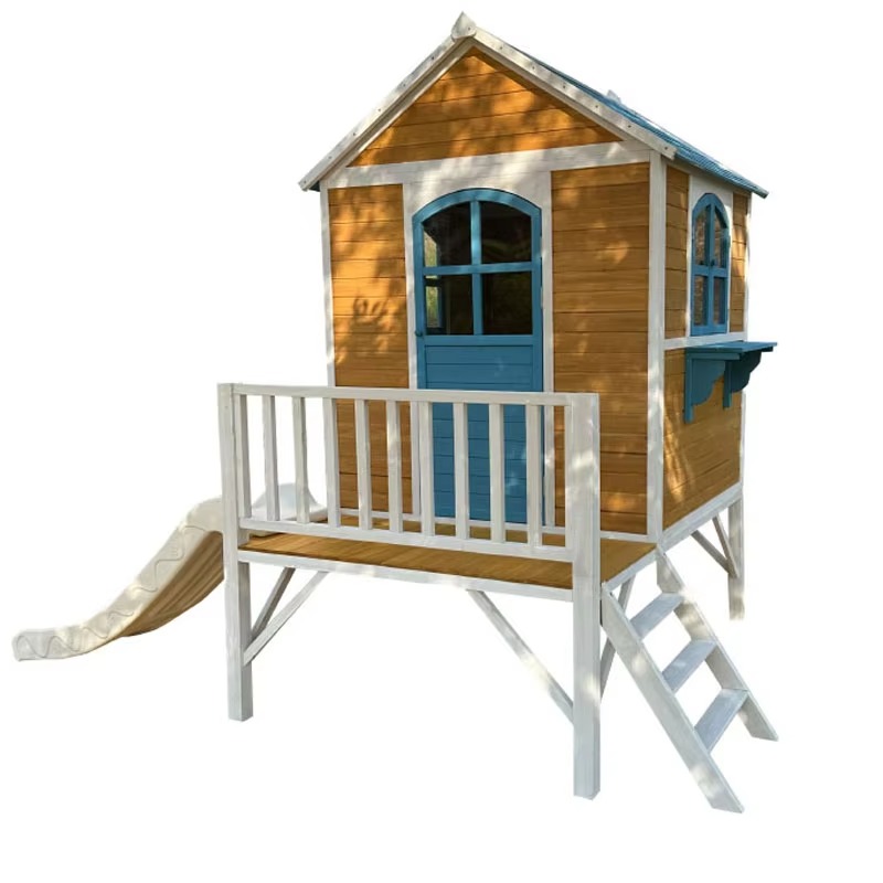 Modern Two-Floor Kids Wooden O - Kids Outdoor Wooden Playhouse ulasan dan harga