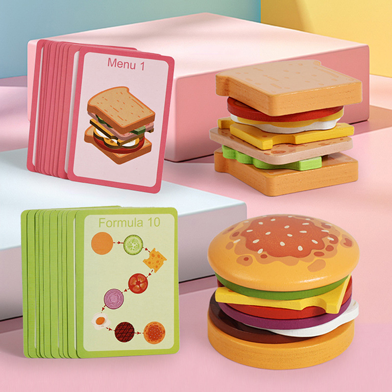 ·NewWooden Hamburg Sandwich St - Kids Outdoor Kitchen Set ulasan dan harga