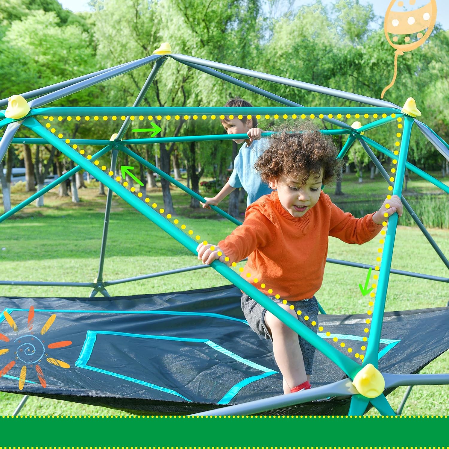 13 FT Climbing Dome with Play  - Kids Outdoor Climbing Dome ulasan dan harga